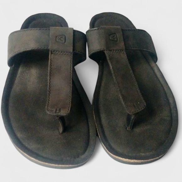 918 Keen Ana Cortez Black Leather Sandals - Picture 1 of 16